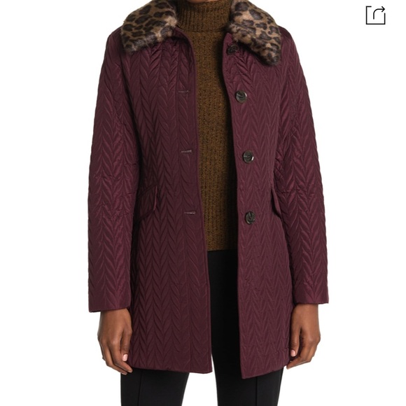 NWT! Kate Spade Quilted Chevron Coat, MEDIUM